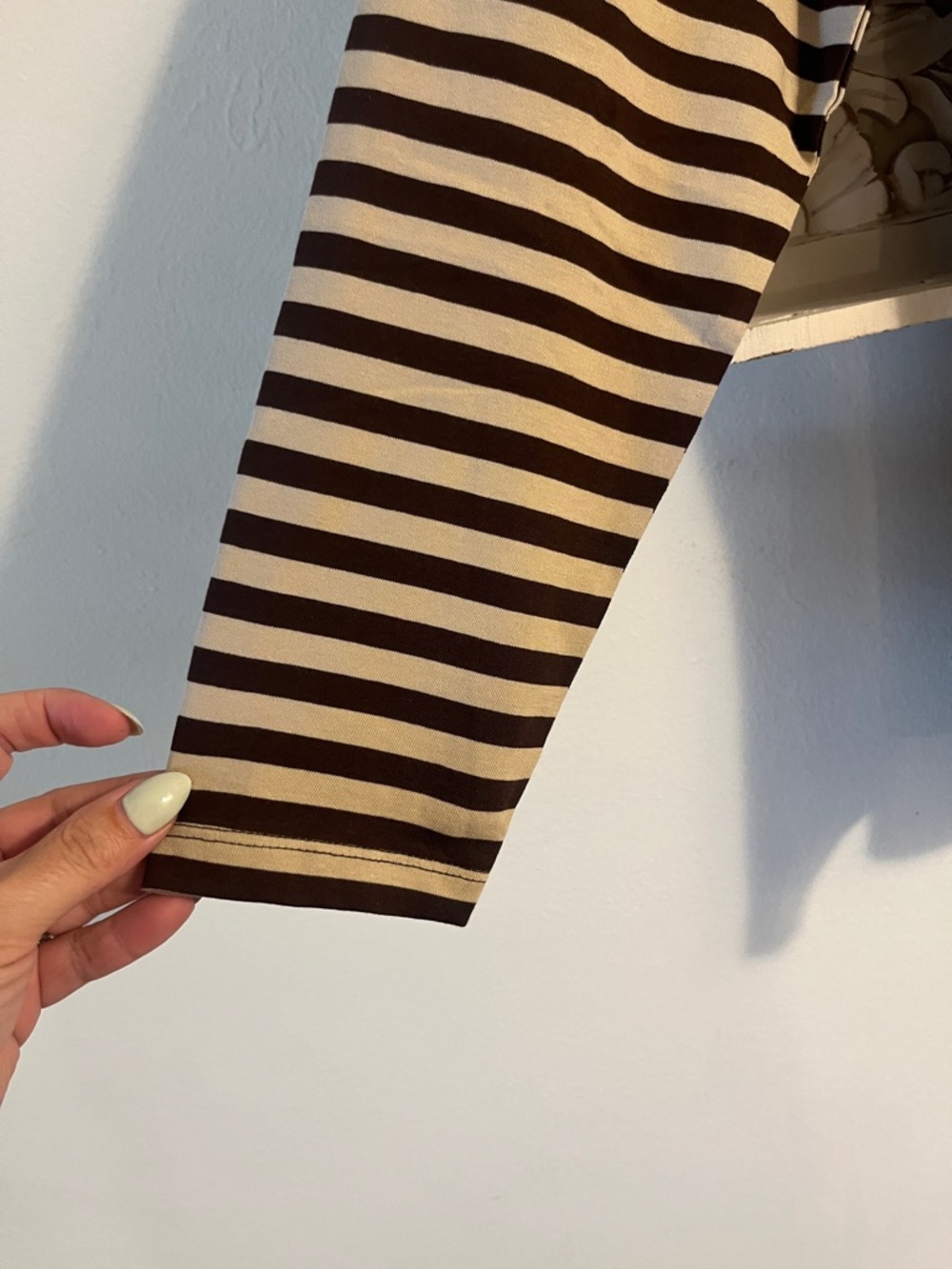 Gudrun Sjoden Striped Long-Sleeve Boatneck Top - Brown & Cream - Picture 4 of 5